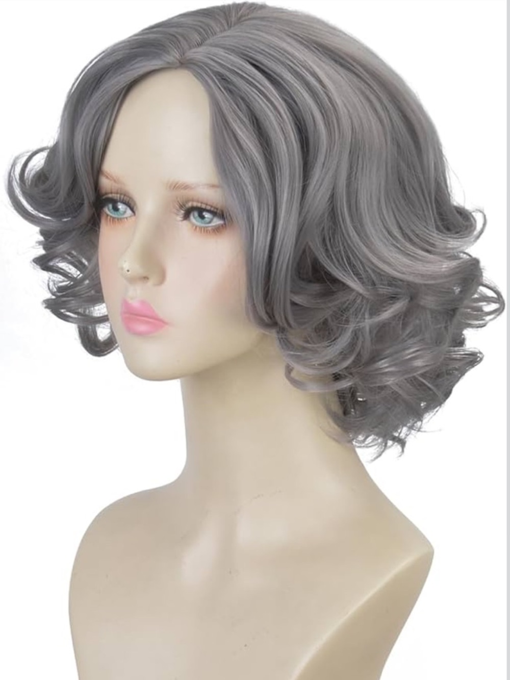 Grey Short Curly Women's Wig - Elegant Everyday Style